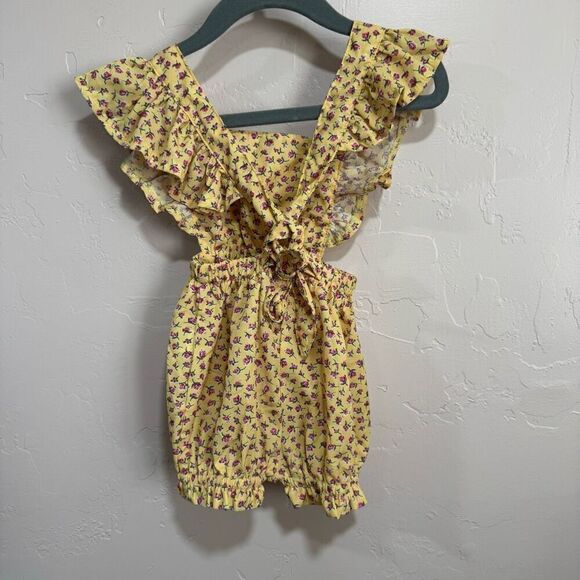 Bailey’s Blossom 6/9m yellow floral onesie - Picture 3 of 5